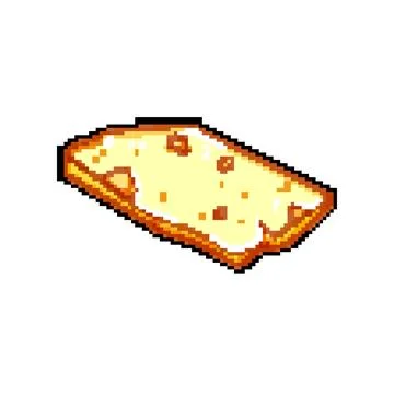 Slice cheese pixel art vector illustration Stock Illustration