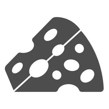 Slice of cheese solid icon, englishbreakfast concept, triangular cheese slice Stock Illustration