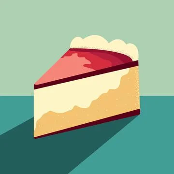 Slice of cheesecake flat style vector illustration Stock Illustration