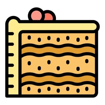 Slice cheesecake icon vector flat Stockillustratie