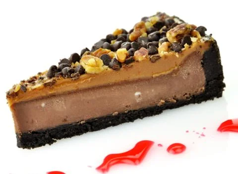 Slice of cheesecake Stock Photos