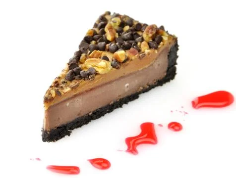 Slice of cheesecake Stock Photos