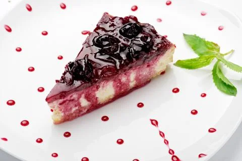 Slice of cheesecake Stock Photos