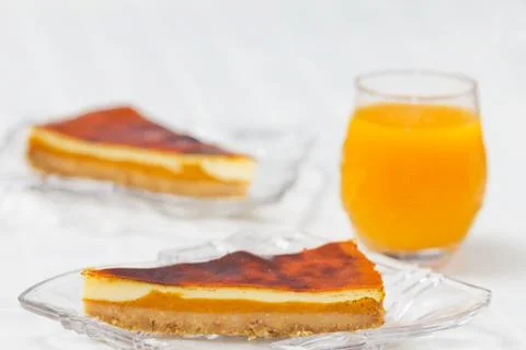 A slice of cheesecake with pumpkin Stock Photos