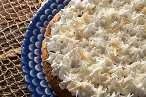 Slice of Chestnut pie Stock Photos