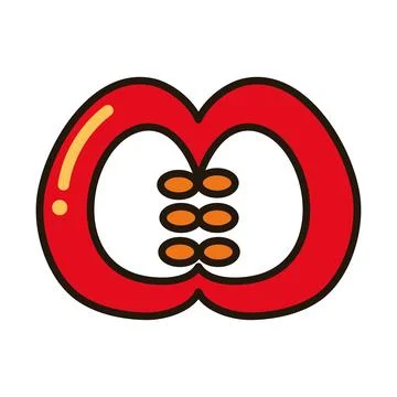 Slice chili icon Illustrazione stock