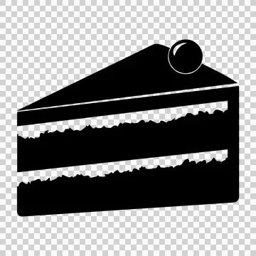 Slice of chocolate cake. Dessert icon with layers. イラスト素材
