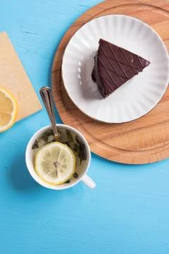 Slice of Chocolate Cake Stock Photos