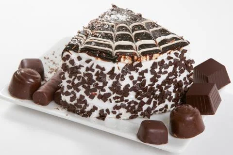 Slice of Chocolate Cake Stock Photos