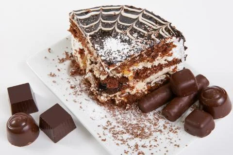 Slice of Chocolate Cake Foto stock