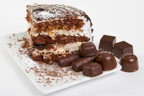 Slice of Chocolate Cake Foto stock