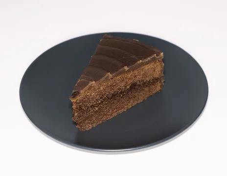 A slice of chocolate cake Stock Photos