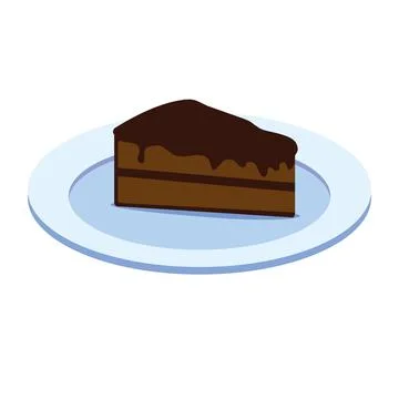 Slice chocolate cake vector art illustration cartoon design Stock-Illustration