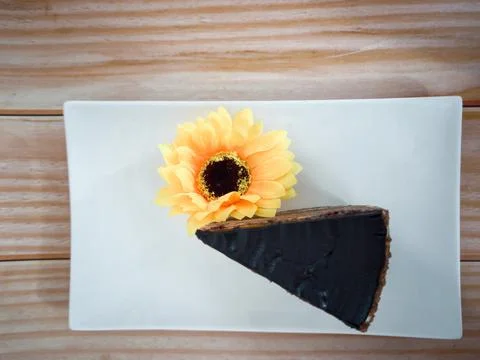 A slice of chocolate spartak cake Stock Photos