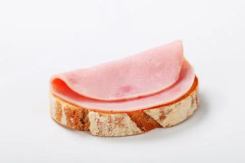 Slice of continental bread with ham Stock Photos