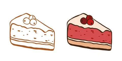 Slice of cranberry pie Vector graphic Illustrazione stock