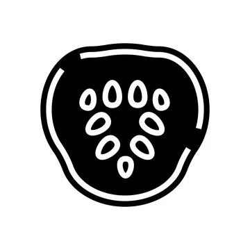 Slice cucumber glyph icon vector illustration Illustrazione stock