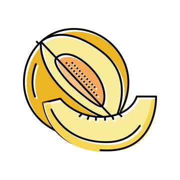 Slice cut melon color icon vector illustration Stock Illustration