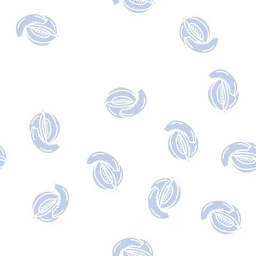 Slice cut melon glyph seamless pattern Stock Illustration
