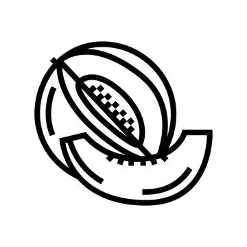 Slice cut melon line icon vector illustration Stock Illustration