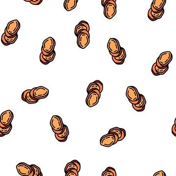Slice cut sweet potato vector seamless pattern Illustrazione stock