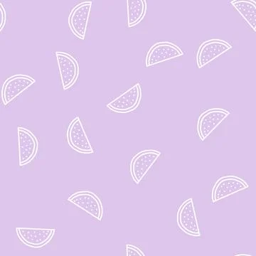 Slice cut watermelon line seamless pattern Stock Illustration