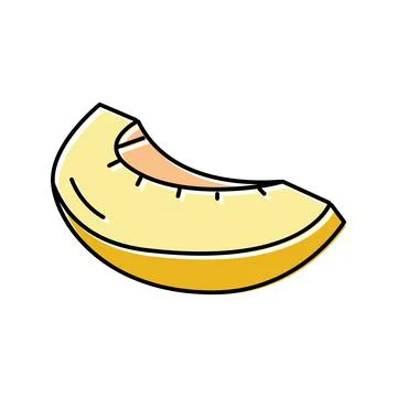 Slice cut yellow melon color icon vector illustration Stock Illustration