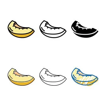 Slice cut yellow melon color diversity icon vector Stock Illustration