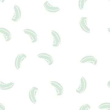 Slice cut yellow melon glyph seamless pattern Stock Illustration