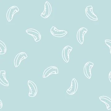 Slice cut yellow melon line seamless pattern 库存插图