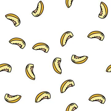 Slice cut yellow melon vector seamless pattern Stock Illustration