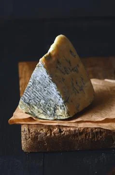 A Slice of Danish Blue cheese Stock Photos