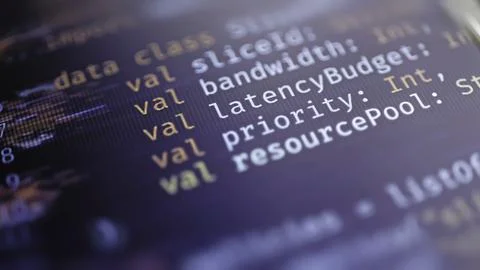Slice data class declarations with bandwidth latency and priority fields 스톡 사진