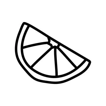 Slice delicious orange line icon vector illustration Stock Illustration