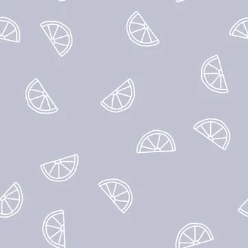 Slice delicious orange line seamless pattern 스톡 일러스트