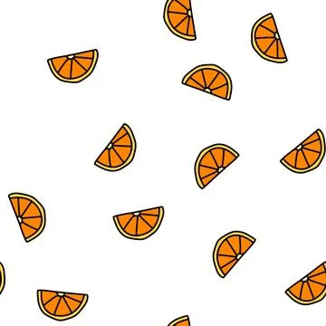 Slice delicious orange vector seamless pattern 스톡 일러스트