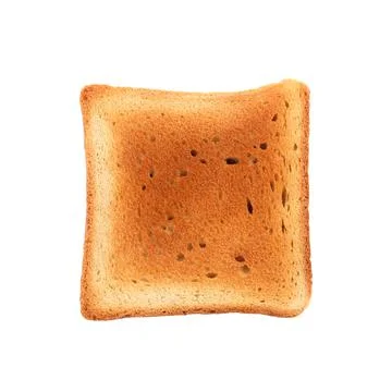 Slice of delicious toasted bread isolated on white Stock Photos