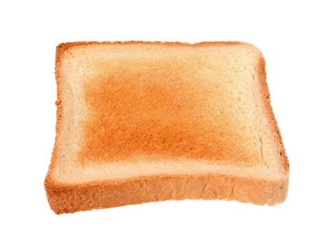 Slice of delicious toasted bread isolated on white Stock Photos