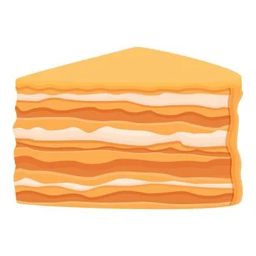 Slice dessert icon cartoon vector. Napoleon food Stock Illustration