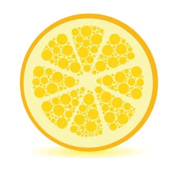 Slice of dots lemon, white background Stock Illustration