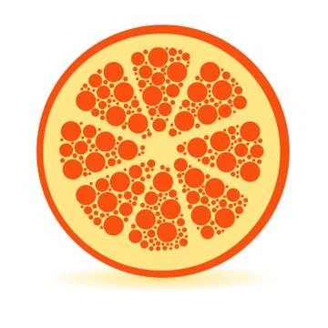 Slice of dots orange, white background Stock Illustration