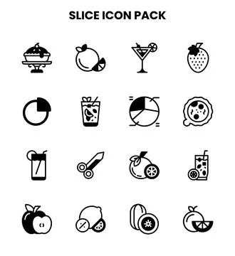 Slice DuoTone Bundle Icons Pack Stock Illustration