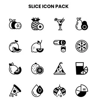 Slice DuoTone Collection Icons Pack Illustrazione stock