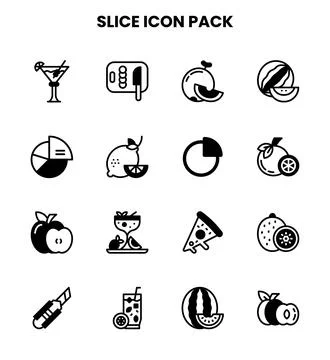 Slice DuoTone Collection Icons Pack Illustrazione stock