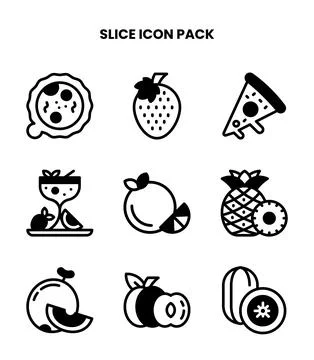 Slice DuoTone Set Icons Pack Illustrazione stock