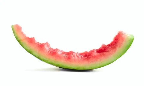 Slice of eaten watermelon Stock Photos