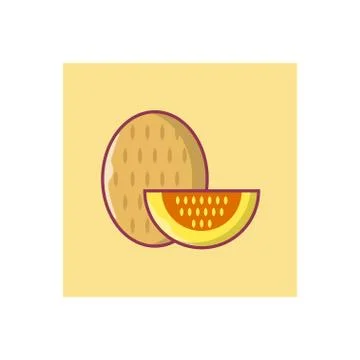 Slice flat color icon Stock Illustration