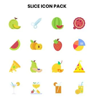 Slice Flat Graphics Icons Pack Illustrazione stock