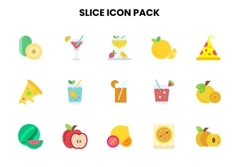 Slice Flat Icons Pack Stock Illustration