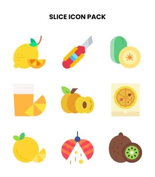 Slice Flat Icons Pack Stock Illustration